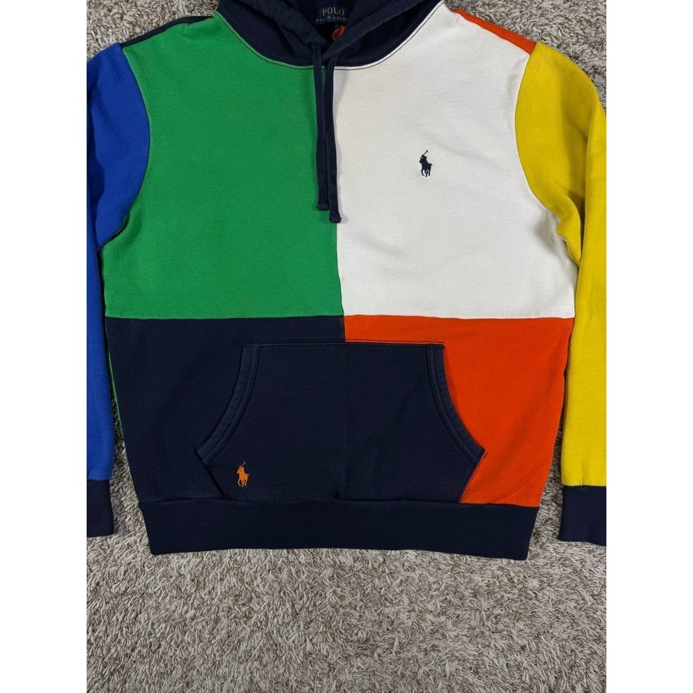 Polo Ralph Lauren Colorblock Fleece Pullover Hoodie Men's Size Medium - Picture 3 of 15